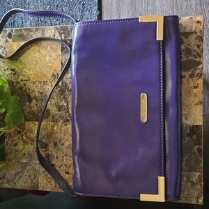 Michael Kors Dark Purple Patent Leather Shoulder Bag